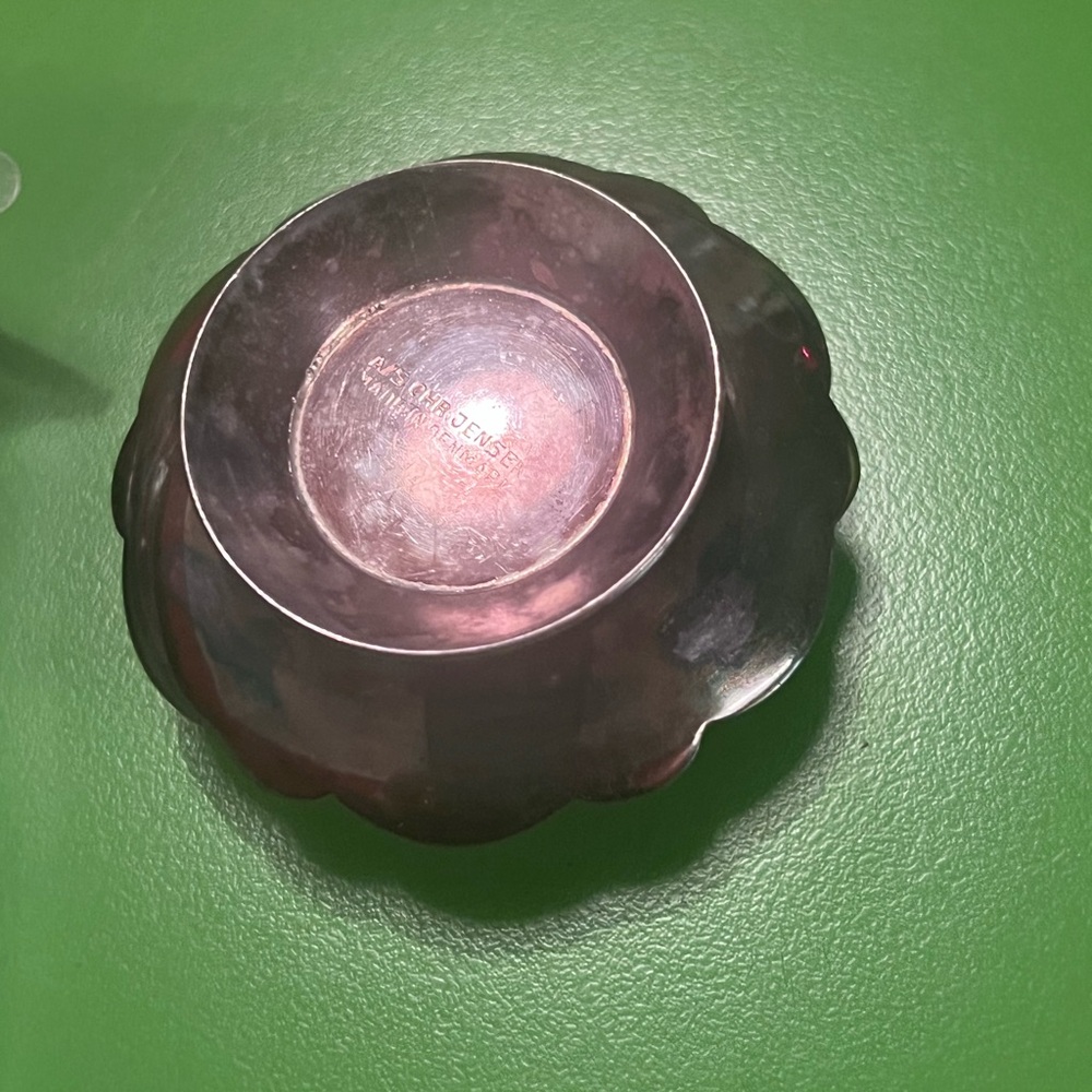 MCM Denmark silver plated candle holders pair set 2 A/5 CHR JENSEN marked - Picture 7 of 11